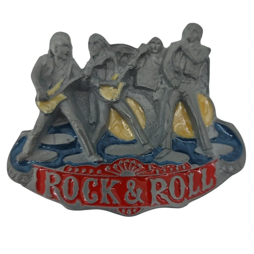 Rock & Roll Rockabily Band Belt Buckle Classic Oldies 50s Music 1982